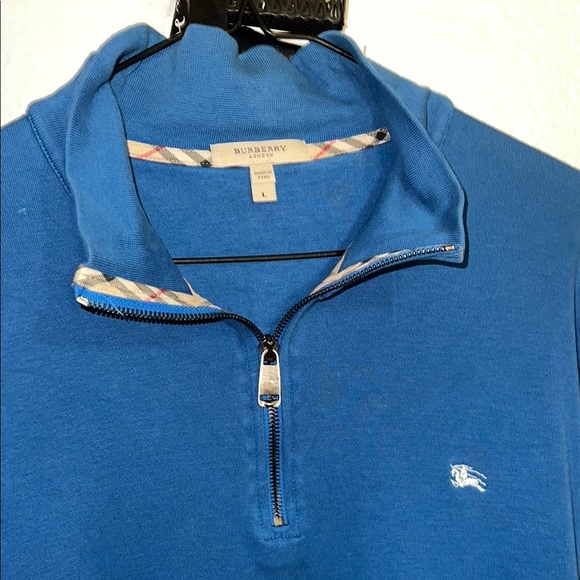 Burberry Men's Blue Half-Zip Sweater Large - Picture 3 of 6